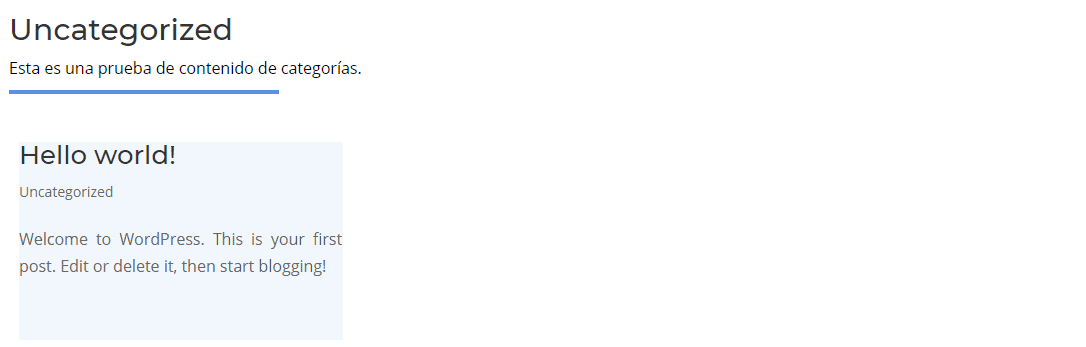 Insertar contenido de categorías en Divi